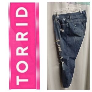 Torrid Premium Stretch  Women's Blue Distressed Jeans